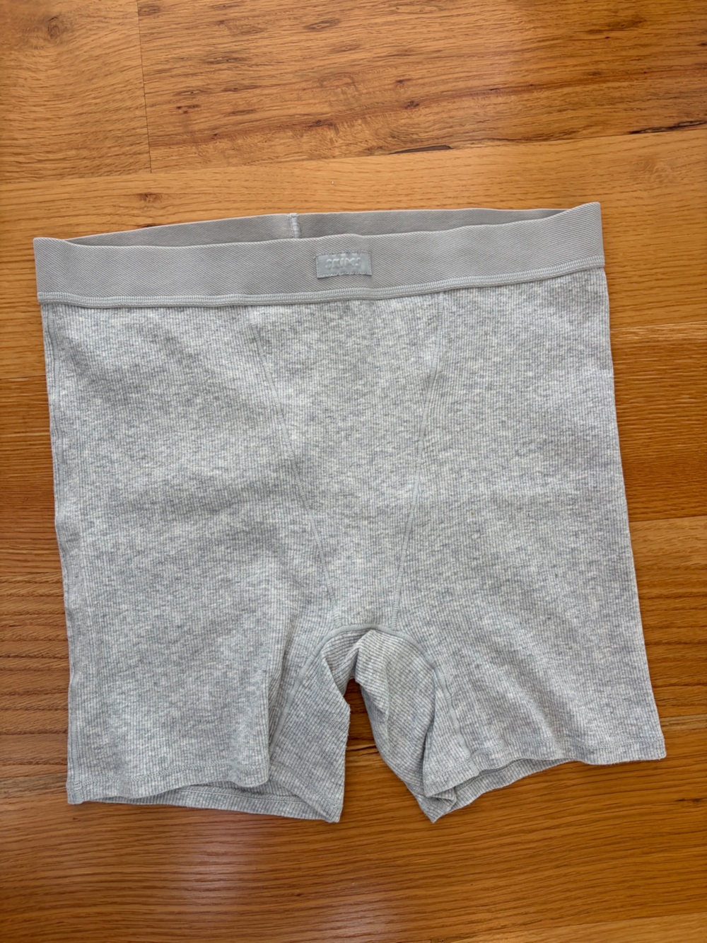 SKIMS Light Heather Gray Cotten Rib Boxers